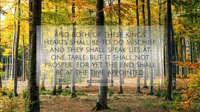 Picture 07 - Daniel 11:27 KJV Desktop Wallpaper - And both of these kings' hearts shall be to do - Desktop Bible Verse Wallpaper