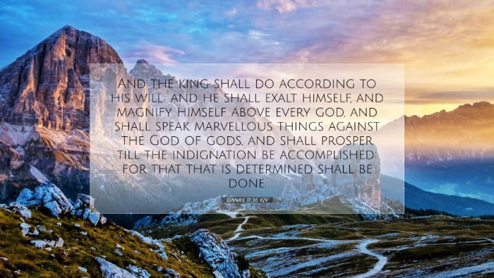 Picture 07 - Daniel 11:36 KJV Desktop Wallpaper - And the king shall do according to his will; and - Desktop Bible Verse Wallpaper