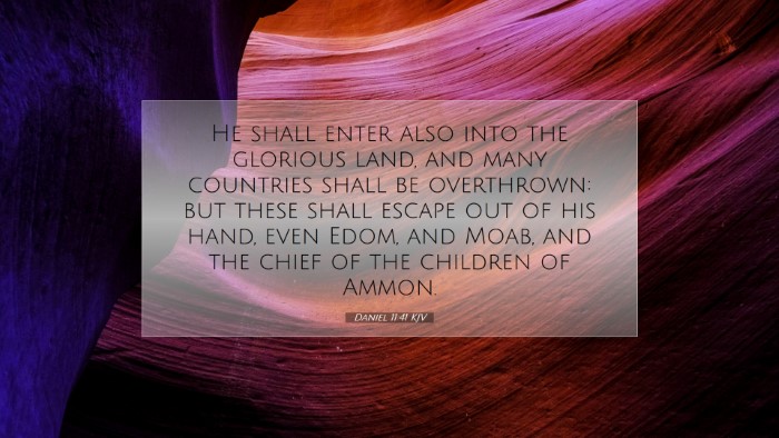 Picture 07 - Daniel 11:41 KJV Desktop Wallpaper - He shall enter also into the glorious land, and - Desktop Bible Verse Wallpaper