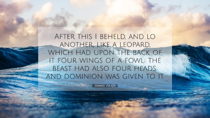 Picture 07 - Daniel 7:6 KJV Desktop Wallpaper - After this I beheld, and lo another, like a - Desktop Bible Verse Wallpaper