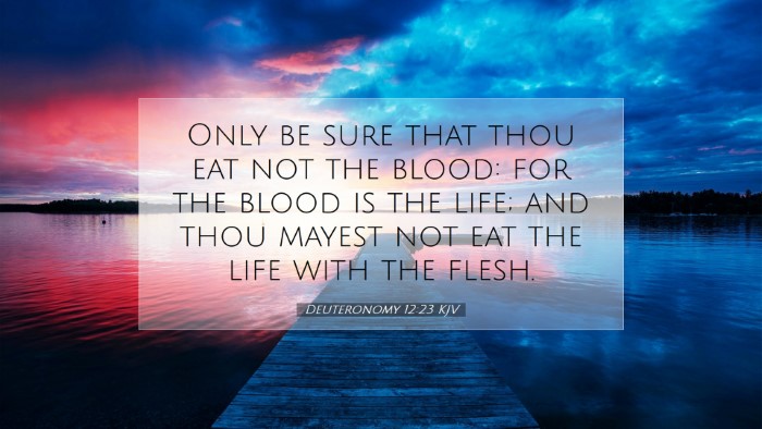 Picture 07 - Deuteronomy 12:23 KJV Desktop Wallpaper - Only be sure that thou eat not the blood: for the - Desktop Bible Verse Wallpaper