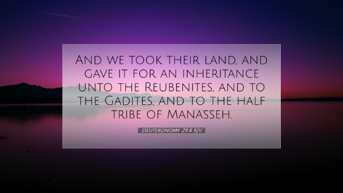 Picture 07 - Deuteronomy 29:8 KJV Desktop Wallpaper - And we took their land, and gave it for an - Desktop Bible Verse Wallpaper