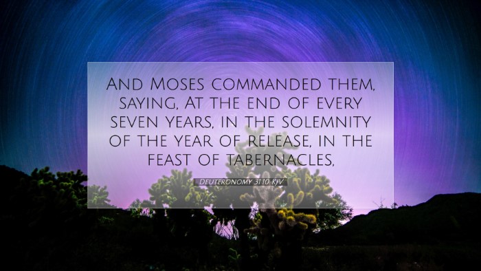 Picture 07 - Deuteronomy 31:10 KJV Desktop Wallpaper - And Moses commanded them, saying, At the end of - Desktop Bible Verse Wallpaper