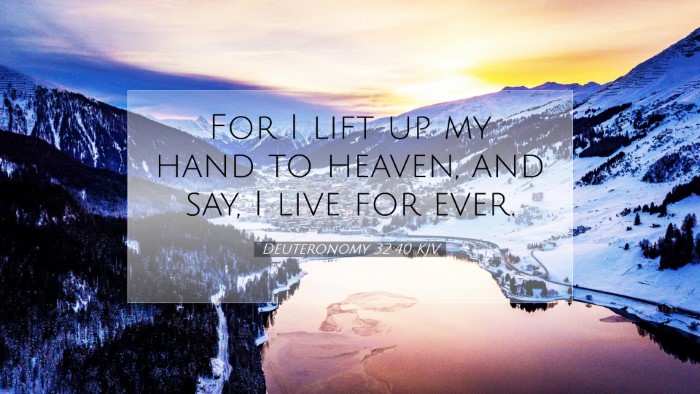 Picture 07 - Deuteronomy 32:40 KJV Desktop Wallpaper - For I lift up my hand to heaven, and say, I live - Desktop Bible Verse Wallpaper