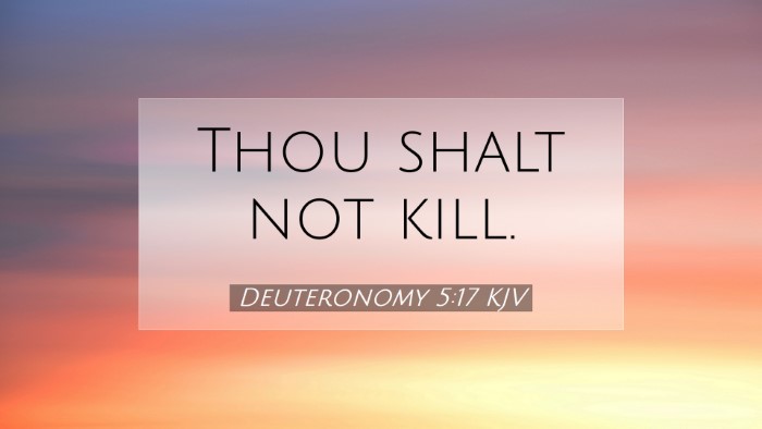 Picture 07 - Deuteronomy 5:17 KJV Desktop Wallpaper - Thou shalt not - Desktop Bible Verse Wallpaper