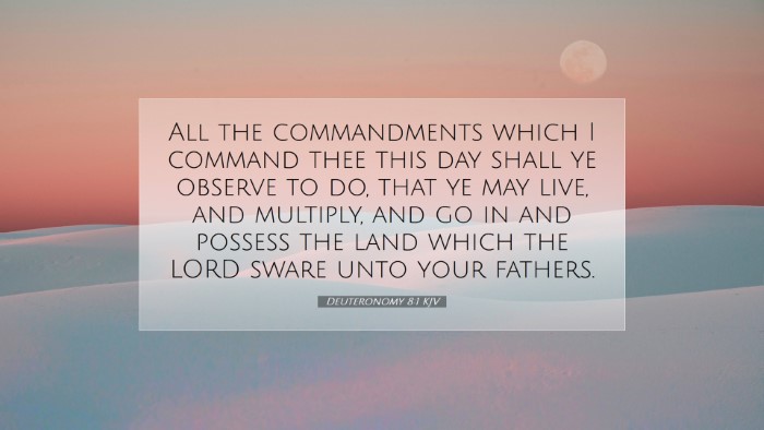 Picture 07 - Deuteronomy 8:1 KJV Desktop Wallpaper - All the commandments which I command thee this - Desktop Bible Verse Wallpaper