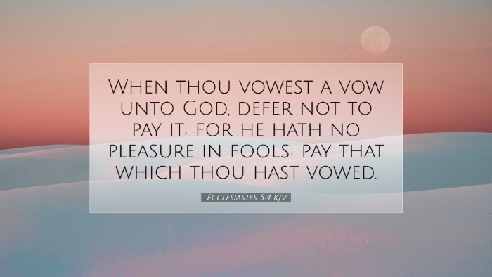 Picture 07 - Ecclesiastes 5:4 KJV Desktop Wallpaper - When thou vowest a vow unto God, defer not to pay - Desktop Bible Verse Wallpaper