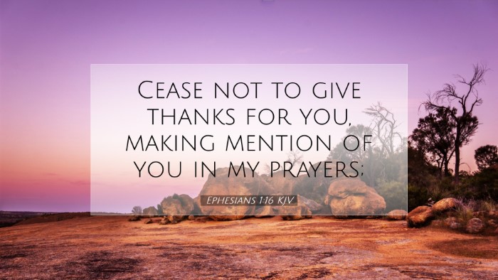 Picture 07 - Ephesians 1:16 KJV Desktop Wallpaper - Cease not to give thanks for you, making mention - Desktop Bible Verse Wallpaper