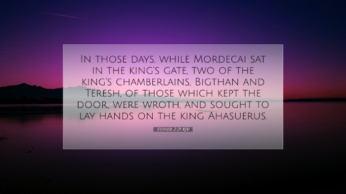 Picture 07 - Esther 2:21 KJV Desktop Wallpaper - In those days, while Mordecai sat in the king's - Desktop Bible Verse Wallpaper