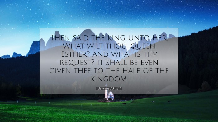 Picture 07 - Esther 5:3 KJV Desktop Wallpaper - Then said the king unto her, What wilt thou, - Desktop Bible Verse Wallpaper