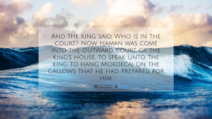 Picture 07 - Esther 6:4 KJV Desktop Wallpaper - And the king said, Who is in the court? Now Haman - Desktop Bible Verse Wallpaper