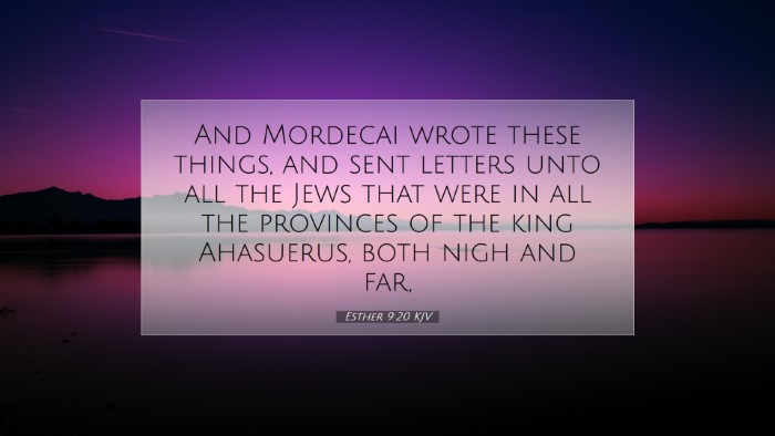 Picture 07 - Esther 9:20 KJV Desktop Wallpaper - And Mordecai wrote these things, and sent letters - Desktop Bible Verse Wallpaper
