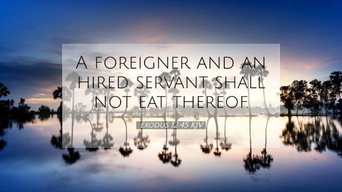 Picture 07 - Exodus 12:45 KJV Desktop Wallpaper - A foreigner and an hired servant shall not eat - Desktop Bible Verse Wallpaper