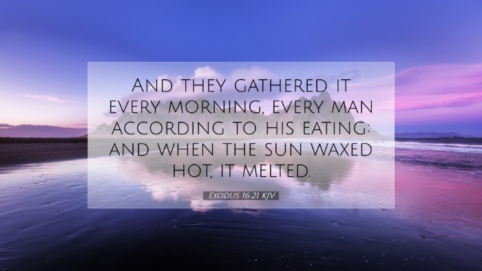 Picture 07 - Exodus 16:21 KJV Desktop Wallpaper - And they gathered it every morning, every man - Desktop Bible Verse Wallpaper