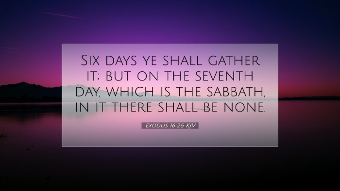Picture 07 - Exodus 16:26 KJV Desktop Wallpaper - Six days ye shall gather it; but on the seventh - Desktop Bible Verse Wallpaper