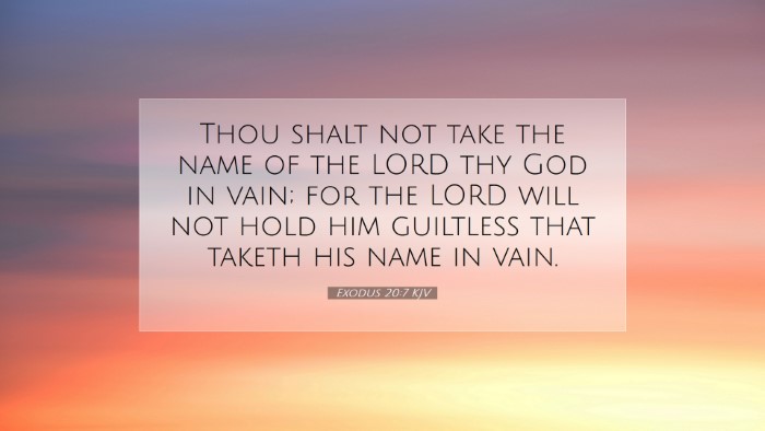 Picture 07 - Exodus 20:7 KJV Desktop Wallpaper - Thou shalt not take the name of the LORD thy God - Desktop Bible Verse Wallpaper
