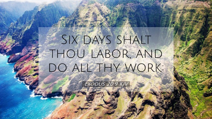 Picture 07 - Exodus 20:9 KJV Desktop Wallpaper - Six days shalt thou labor, and do all thy - Desktop Bible Verse Wallpaper