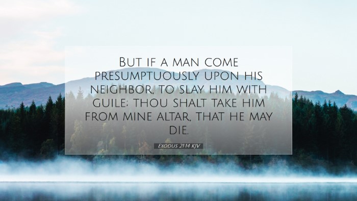 Picture 07 - Exodus 21:14 KJV Desktop Wallpaper - But if a man come presumptuously upon his - Desktop Bible Verse Wallpaper