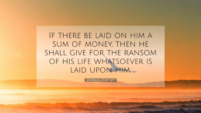 Picture 07 - Exodus 21:30 KJV Desktop Wallpaper - If there be laid on him a sum of money, then he - Desktop Bible Verse Wallpaper