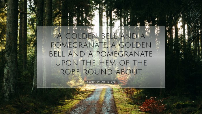Picture 07 - Exodus 28:34 KJV Desktop Wallpaper - A golden bell and a pomegranate, a golden bell - Desktop Bible Verse Wallpaper