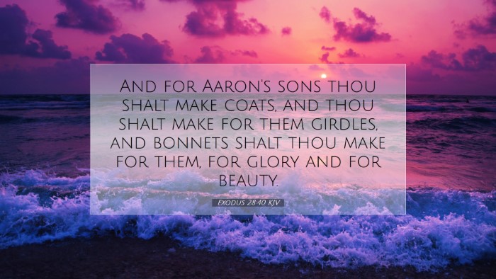 Picture 07 - Exodus 28:40 KJV Desktop Wallpaper - And for Aaron's sons thou shalt make coats, and - Desktop Bible Verse Wallpaper