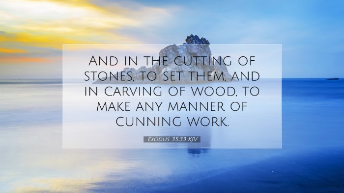 Picture 07 - Exodus 35:33 KJV Desktop Wallpaper - And in the cutting of stones, to set them, and in - Desktop Bible Verse Wallpaper