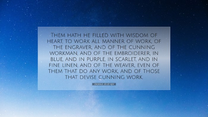 Picture 07 - Exodus 35:35 KJV Desktop Wallpaper - Them hath he filled with wisdom of heart, to work - Desktop Bible Verse Wallpaper