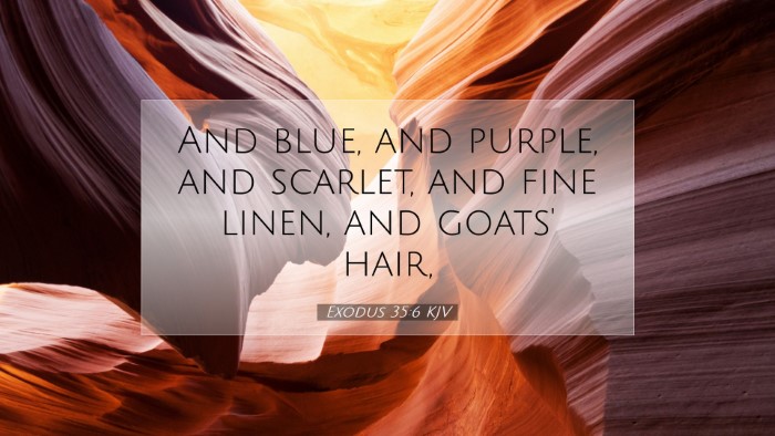 Picture 07 - Exodus 35:6 KJV Desktop Wallpaper - And blue, and purple, and scarlet, and fine - Desktop Bible Verse Wallpaper