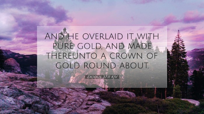 Picture 07 - Exodus 37:11 KJV Desktop Wallpaper - And he overlaid it with pure gold, and made - Desktop Bible Verse Wallpaper
