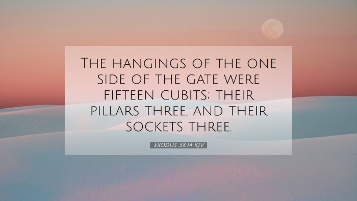 Picture 07 - Exodus 38:14 KJV Desktop Wallpaper - The hangings of the one side of the gate were - Desktop Bible Verse Wallpaper