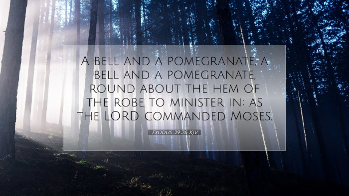Picture 07 - Exodus 39:26 KJV Desktop Wallpaper - A bell and a pomegranate, a bell and a - Desktop Bible Verse Wallpaper