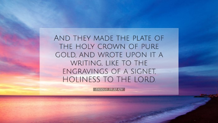 Picture 07 - Exodus 39:30 KJV Desktop Wallpaper - And they made the plate of the holy crown of pure - Desktop Bible Verse Wallpaper