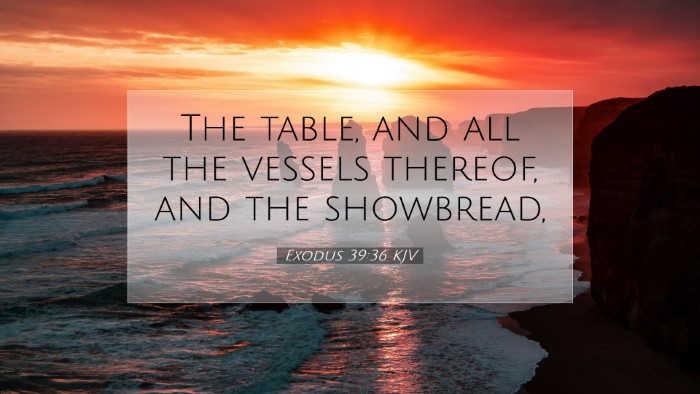Picture 07 - Exodus 39:36 KJV Desktop Wallpaper - The table, and all the vessels thereof, and the - Desktop Bible Verse Wallpaper