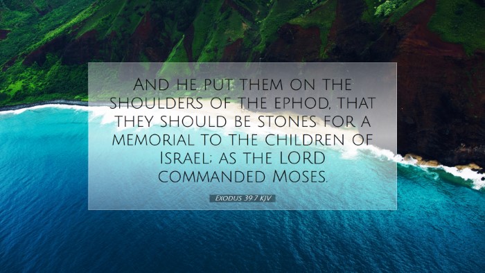 Picture 07 - Exodus 39:7 KJV Desktop Wallpaper - And he put them on the shoulders of the ephod, - Desktop Bible Verse Wallpaper