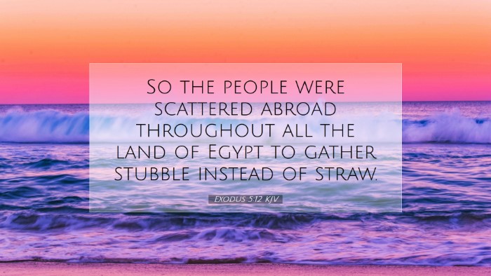 Picture 07 - Exodus 5:12 KJV Desktop Wallpaper - So the people were scattered abroad throughout - Desktop Bible Verse Wallpaper