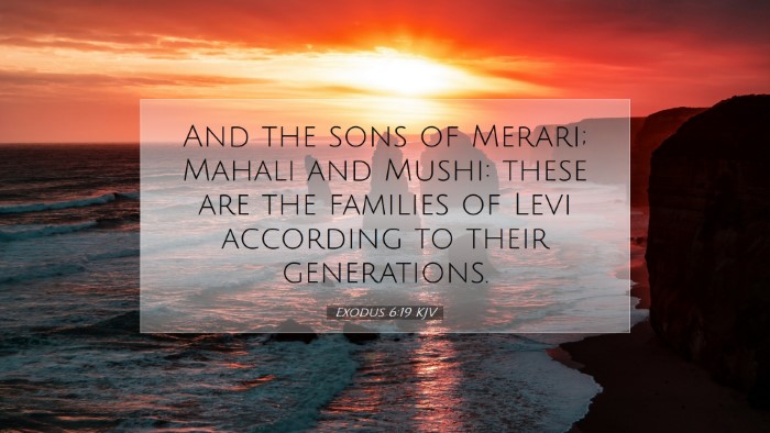 Picture 07 - Exodus 6:19 KJV Desktop Wallpaper - And the sons of Merari; Mahali and Mushi: these - Desktop Bible Verse Wallpaper