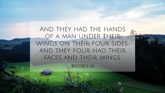 Picture 07 - Ezekiel 1:8 KJV Desktop Wallpaper - And they had the hands of a man under their wings - Desktop Bible Verse Wallpaper
