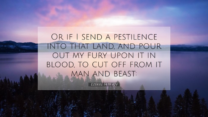 Picture 07 - Ezekiel 14:19 KJV Desktop Wallpaper - Or if I send a pestilence into that land, and - Desktop Bible Verse Wallpaper