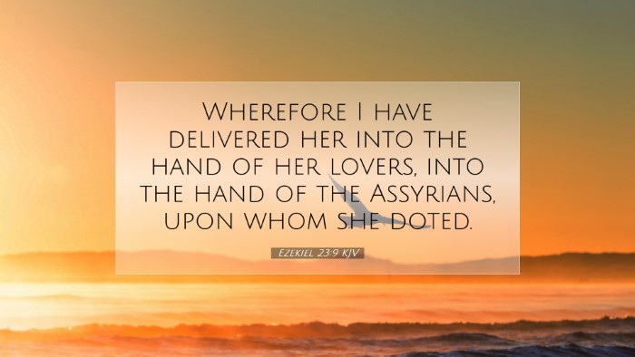 Picture 07 - Ezekiel 23:9 KJV Desktop Wallpaper - Wherefore I have delivered her into the hand of - Desktop Bible Verse Wallpaper