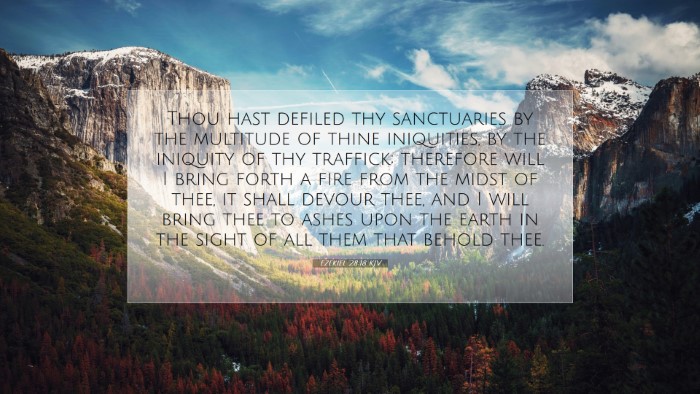 Picture 07 - Ezekiel 28:18 KJV Desktop Wallpaper - Thou hast defiled thy sanctuaries by the - Desktop Bible Verse Wallpaper