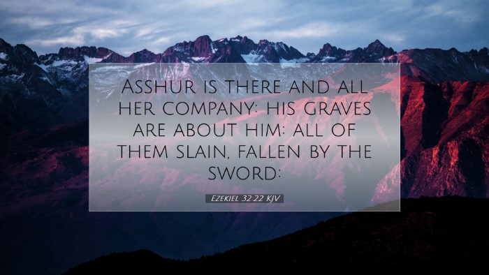 Picture 07 - Ezekiel 32:22 KJV Desktop Wallpaper - Asshur is there and all her company: his graves - Desktop Bible Verse Wallpaper