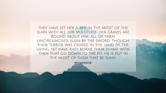 Picture 07 - Ezekiel 32:25 KJV Desktop Wallpaper - They have set her a bed in the midst of the slain - Desktop Bible Verse Wallpaper