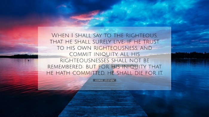 Picture 07 - Ezekiel 33:13 KJV Desktop Wallpaper - When I shall say to the righteous, that he shall - Desktop Bible Verse Wallpaper