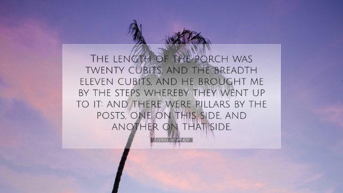 Picture 07 - Ezekiel 40:49 KJV Desktop Wallpaper - The length of the porch was twenty cubits, and - Desktop Bible Verse Wallpaper