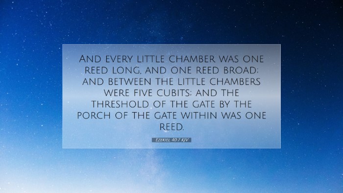 Picture 07 - Ezekiel 40:7 KJV Desktop Wallpaper - And every little chamber was one reed long, and - Desktop Bible Verse Wallpaper