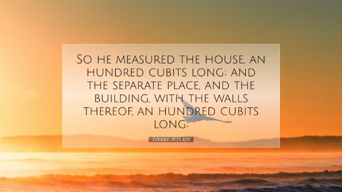 Picture 07 - Ezekiel 41:13 KJV Desktop Wallpaper - So he measured the house, an hundred cubits long; - Desktop Bible Verse Wallpaper