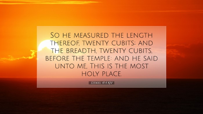 Picture 07 - Ezekiel 41:4 KJV Desktop Wallpaper - So he measured the length thereof, twenty cubits; - Desktop Bible Verse Wallpaper