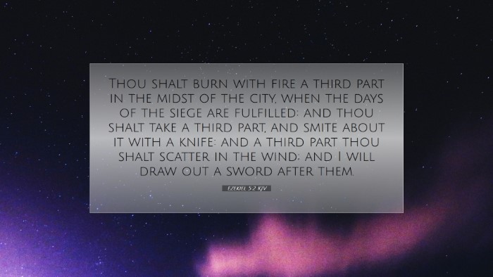 Picture 07 - Ezekiel 5:2 KJV Desktop Wallpaper - Thou shalt burn with fire a third part in the - Desktop Bible Verse Wallpaper