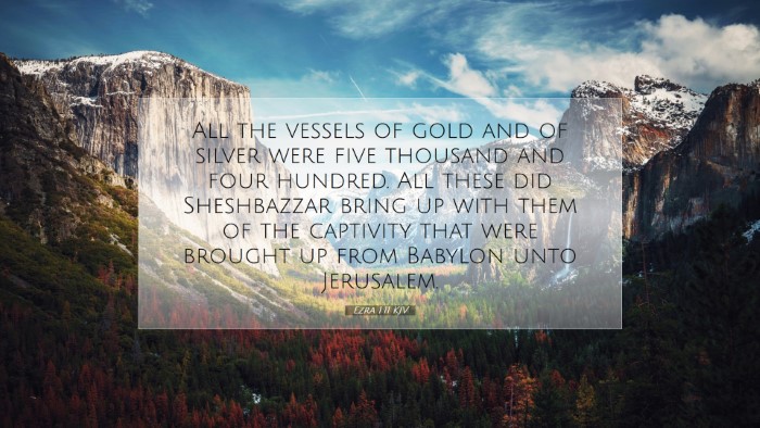 Picture 07 - Ezra 1:11 KJV Desktop Wallpaper - All the vessels of gold and of silver were five - Desktop Bible Verse Wallpaper