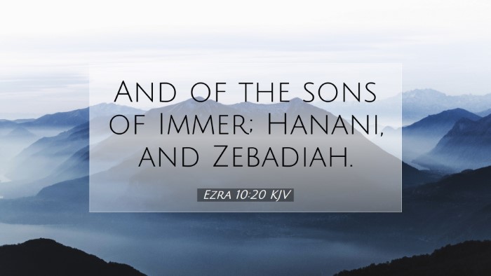 Picture 07 - Ezra 10:20 KJV Desktop Wallpaper - And of the sons of Immer; Hanani, and - Desktop Bible Verse Wallpaper